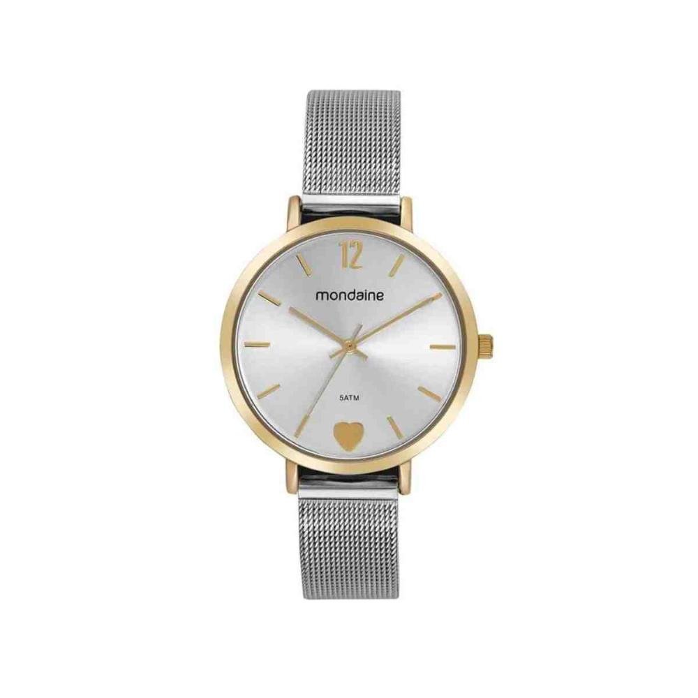 Kit Relógio + Pulseira Mondaine Bicolor Feminino 32848LPMVBE1K2