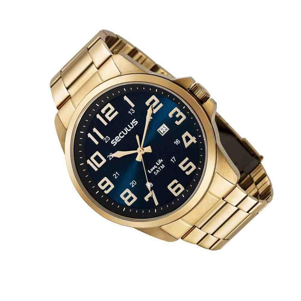 Relógio Seculus Long Life Dourado Masculino 44042GPSVDA2 Dourado 2