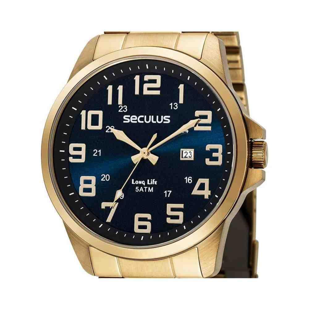 Relógio Seculus Long Life Dourado Masculino 44042GPSVDA2 Dourado 4