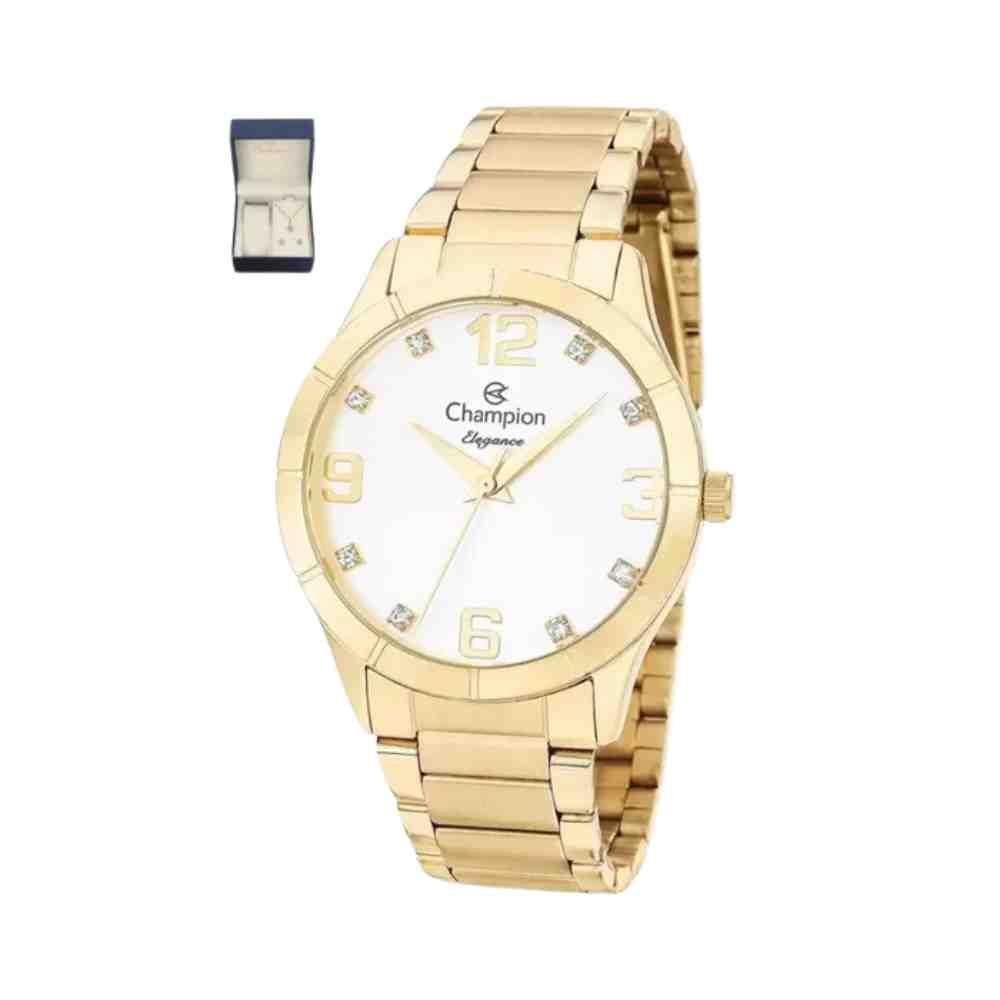 Kit Relógio Champion Dourado Feminino CN26055W Dourado 2