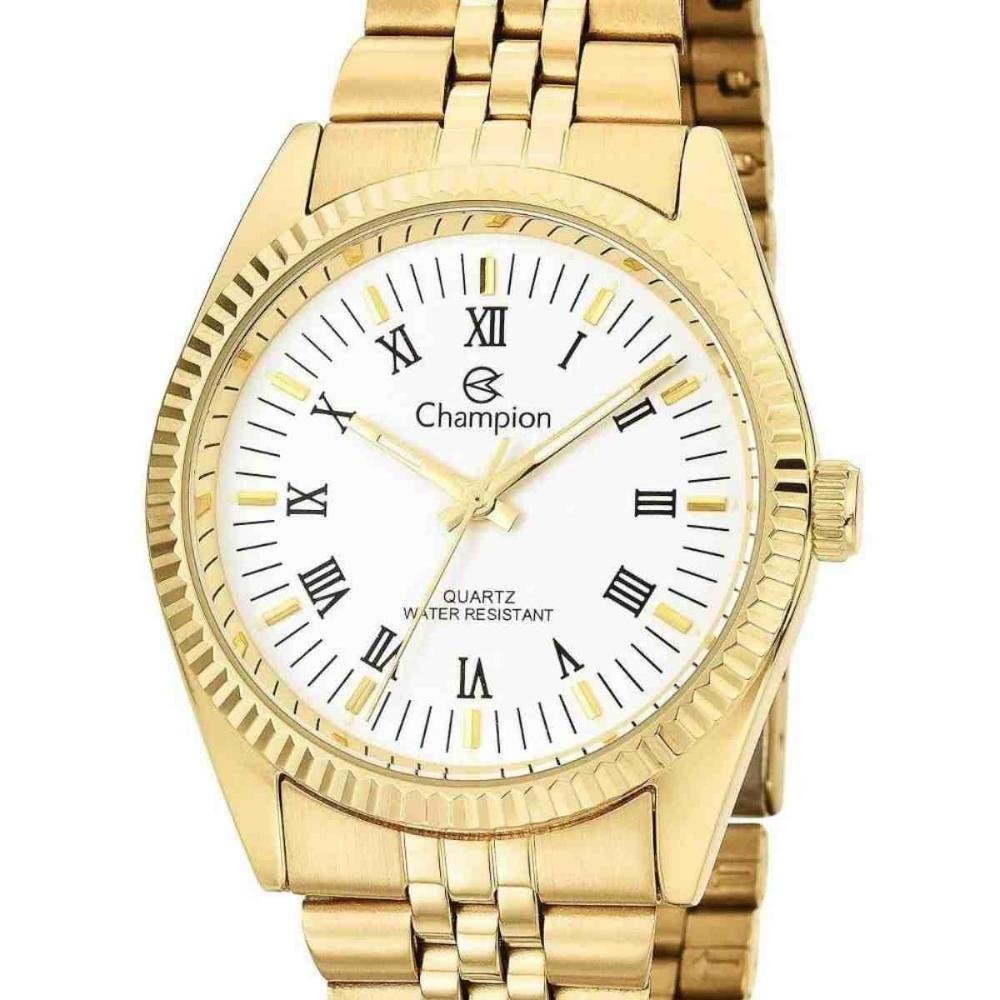 Kit Relógio + Colar e Brincos Champion Dourado Feminino CH24777W Dourado 2