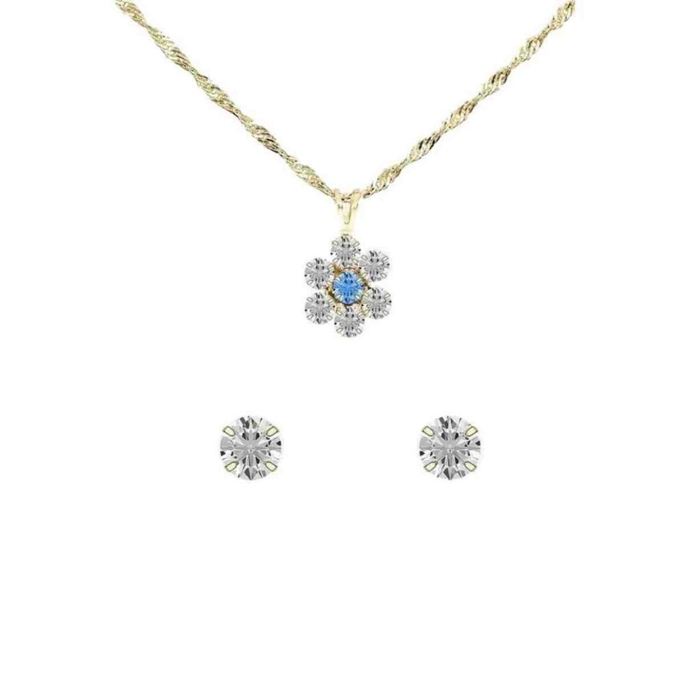 Kit Relógio + Colar e Brincos Champion Dourado Feminino CH24777W Dourado 3