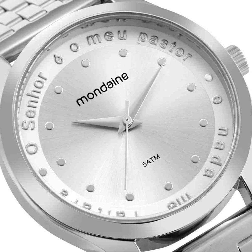 Kit Relógio + Colar Mondaine Sagrado Salmo 23 Prata Feminino 99748L0MKNE3K1 Prata 5