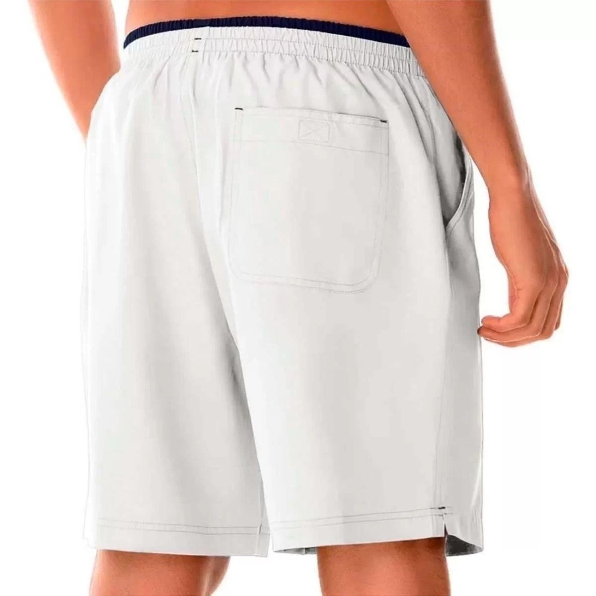 Bermuda Mizuno Tennis Master Esportiva Masculina Branco/Marinho 2