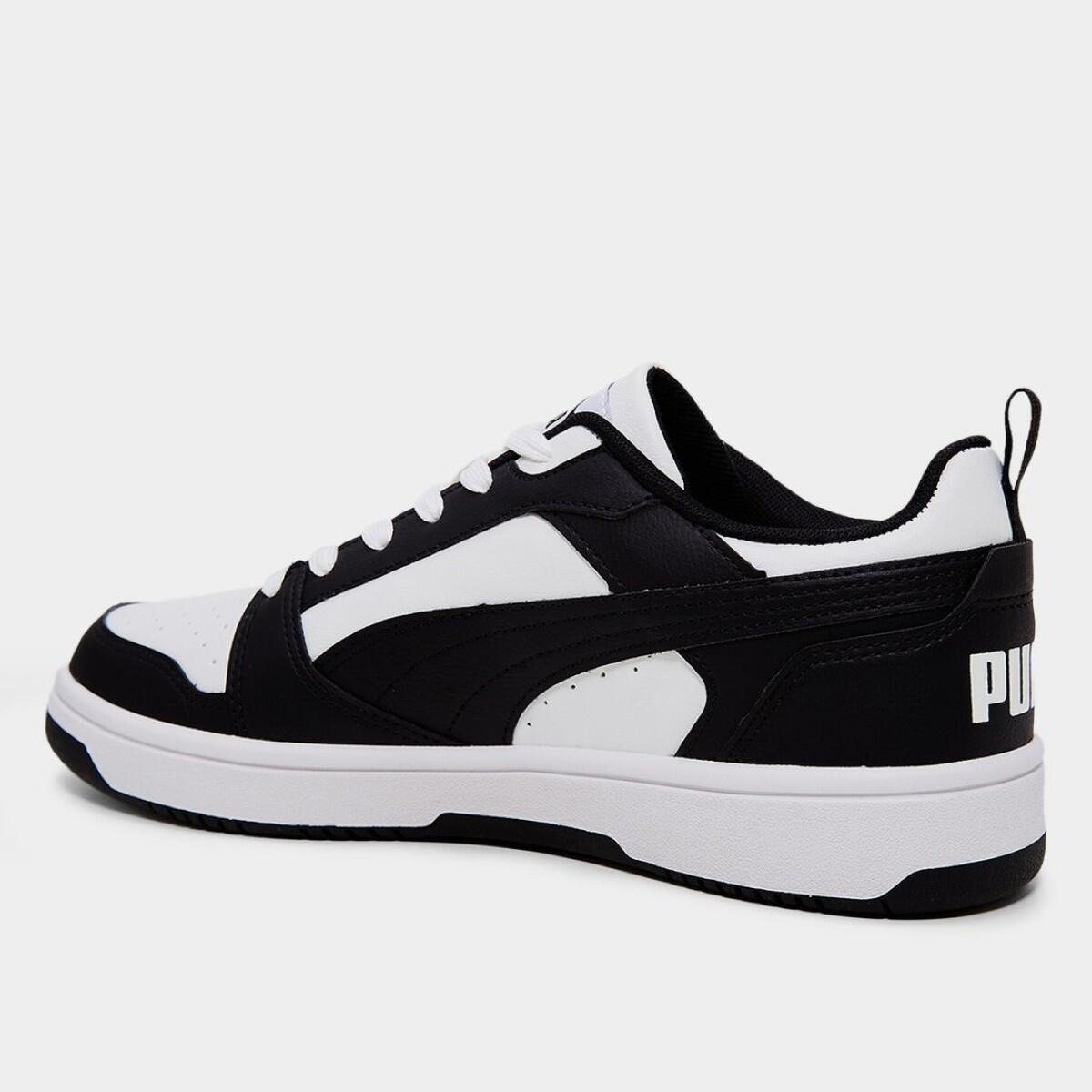 Tênis Puma Rebound V6 Low Masculino Branco/Preto 3