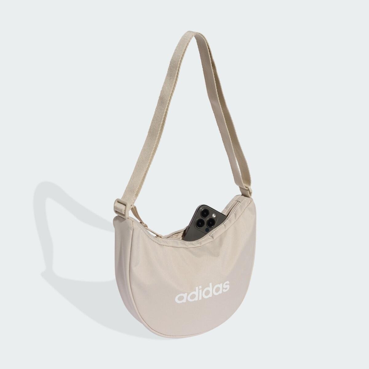 Bolsa Adidas Linear Festival Meia Lua Feminina Bege Claro 3