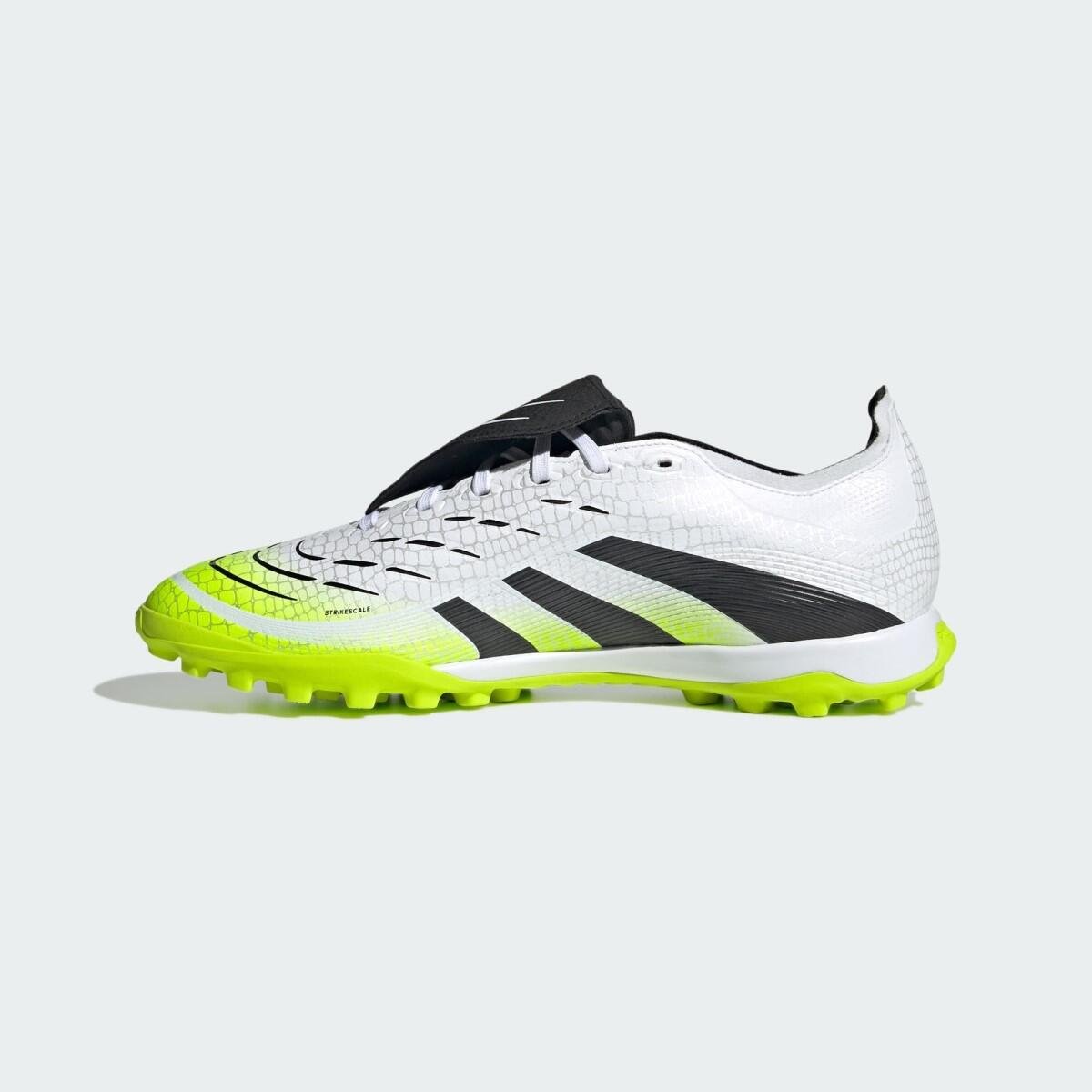 Chuteira Society Adidas Predator League Fold-Over TF Branco/Verde Limão 3