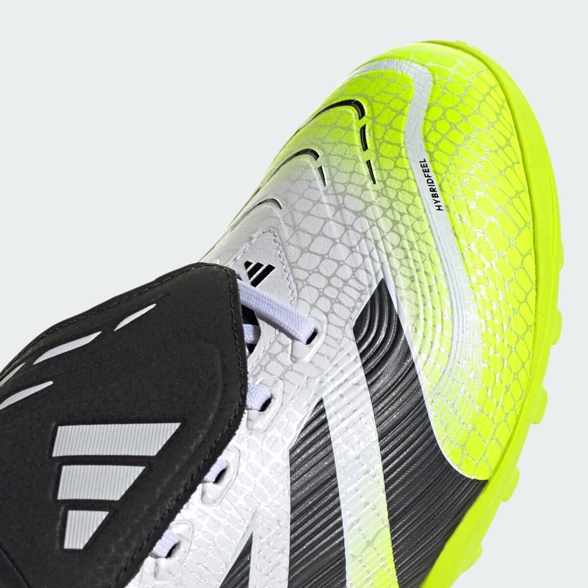 Chuteira Society Adidas Predator League Fold-Over TF Branco/Verde Limão 4