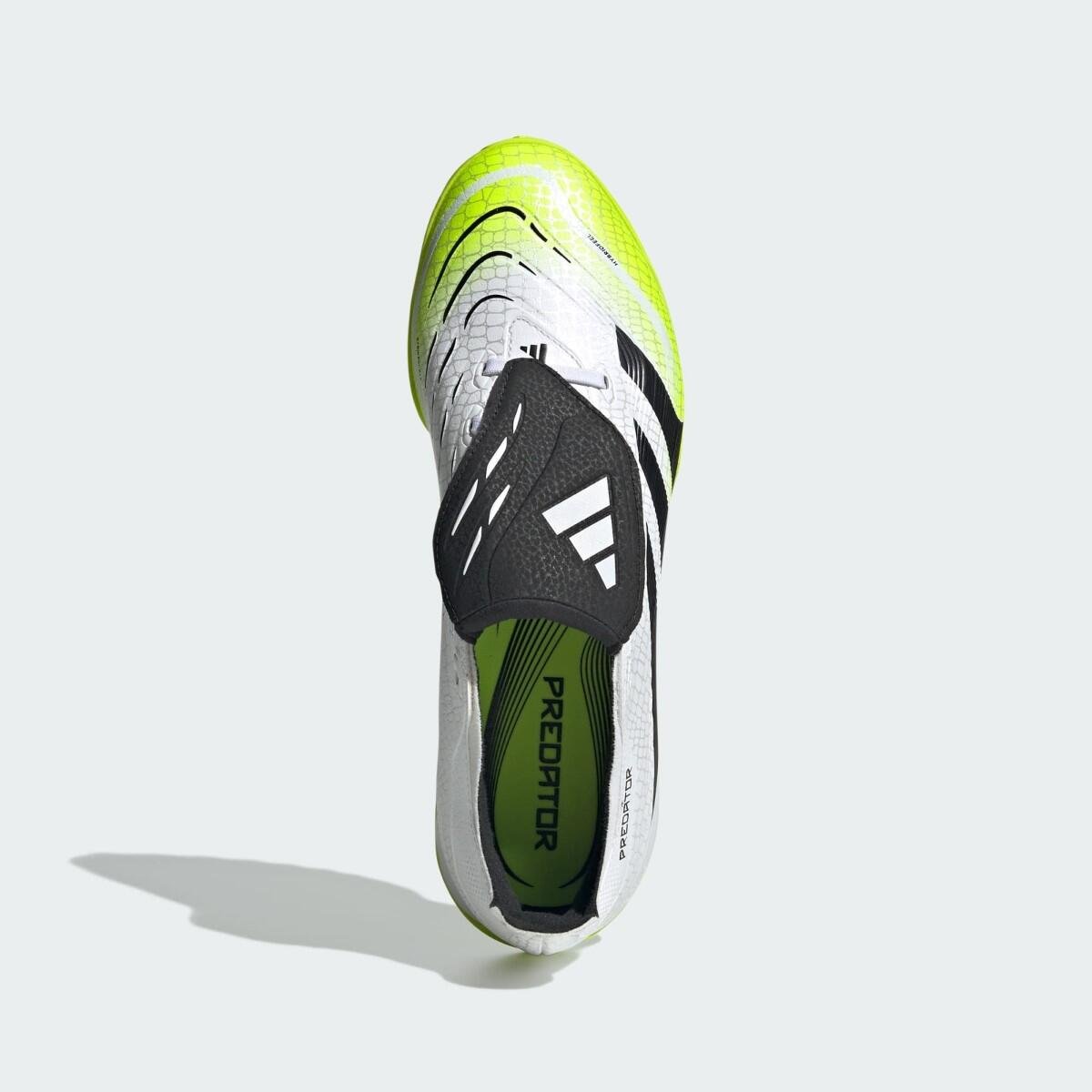 Chuteira Society Adidas Predator League Fold-Over TF Branco/Verde Limão 5