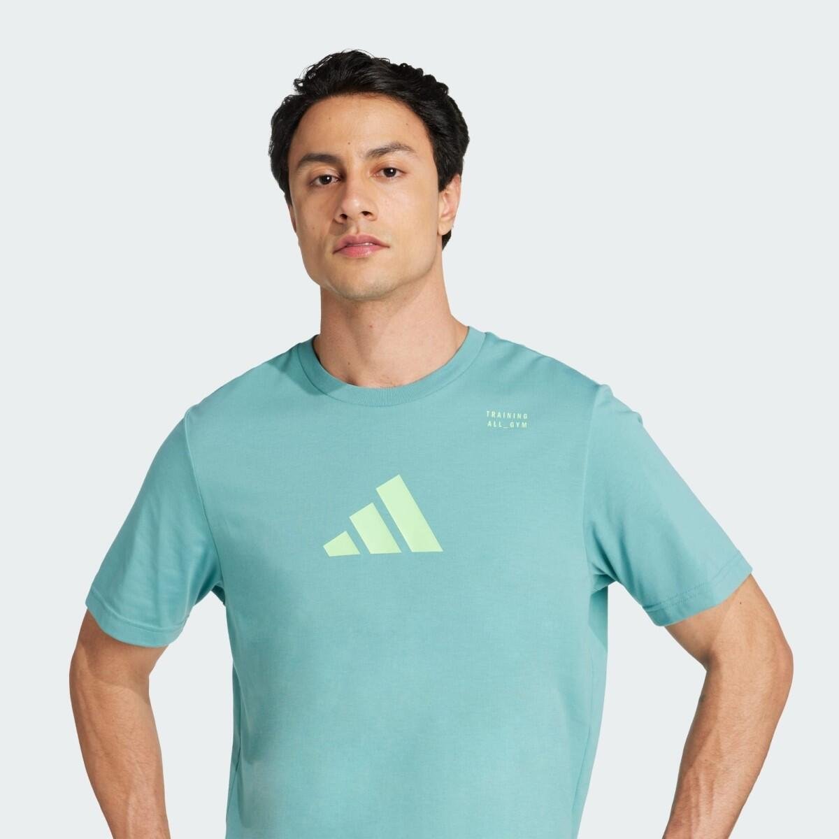 Camiseta Adidas All Gym Estampada Climacool Masculina Verde 4