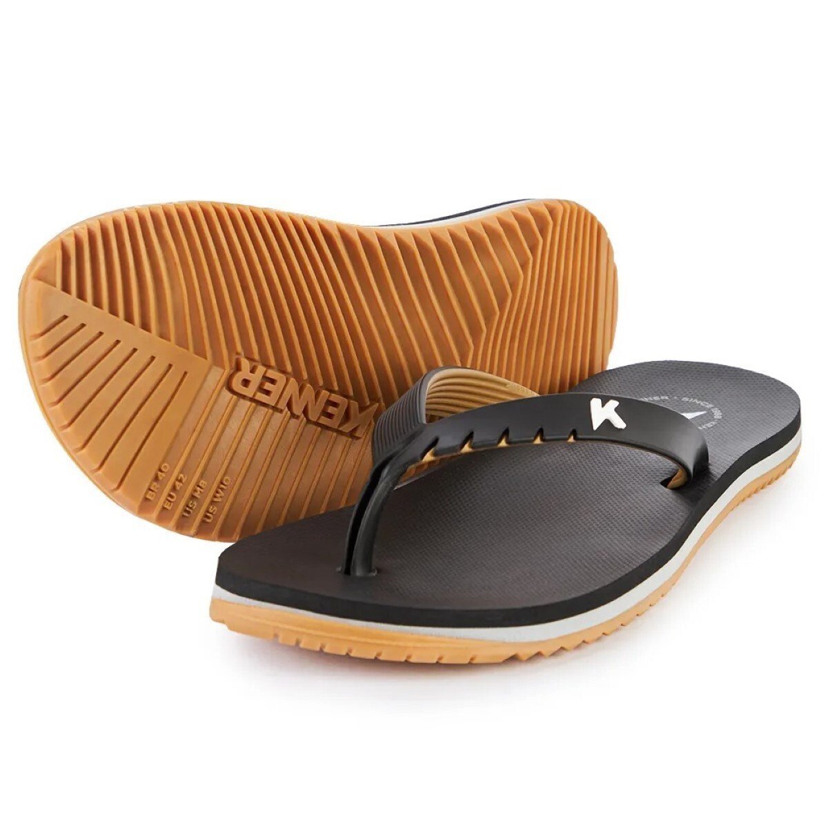Chinelo Sandália Kenner Red High Masculino Preto/Bege 2