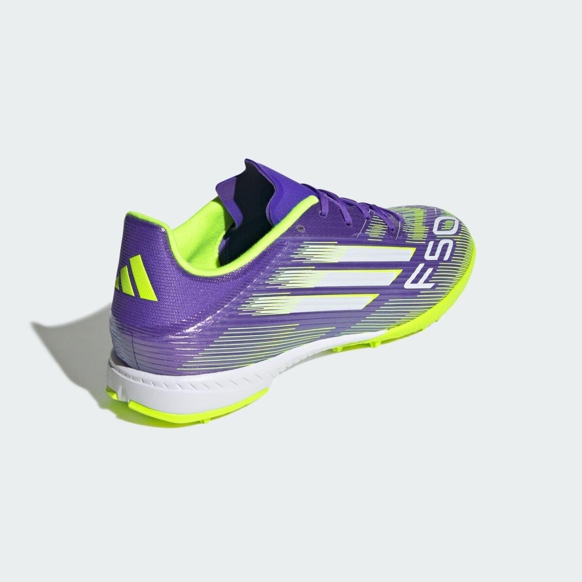 Chuteira Society Adidas F50 League TF Roxo/Verde Limão 5