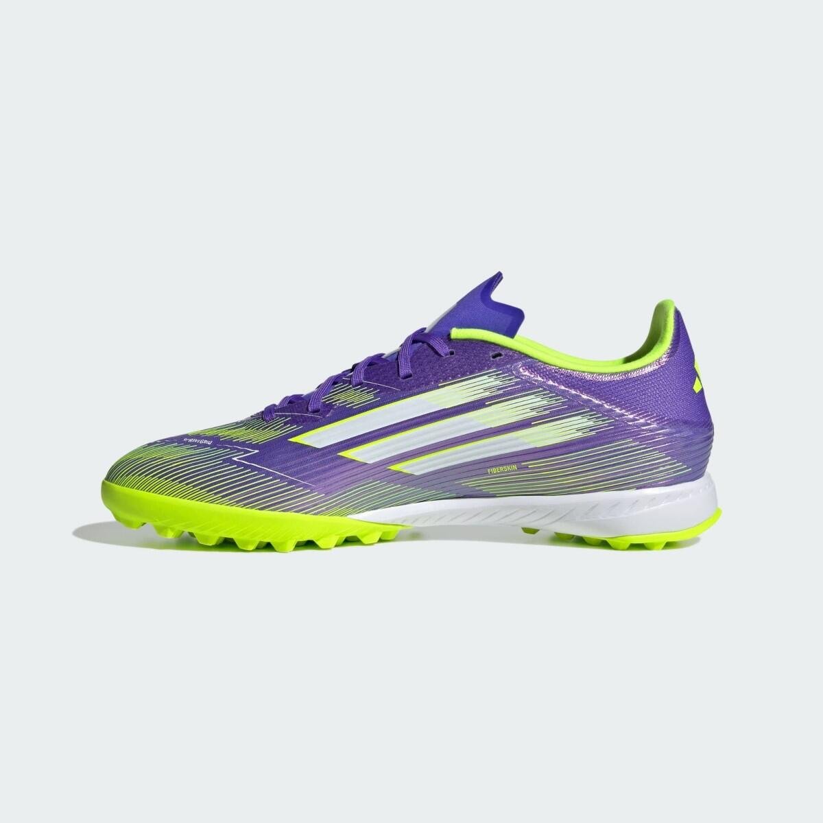 Chuteira Society Adidas F50 League TF Roxo/Verde Limão 6