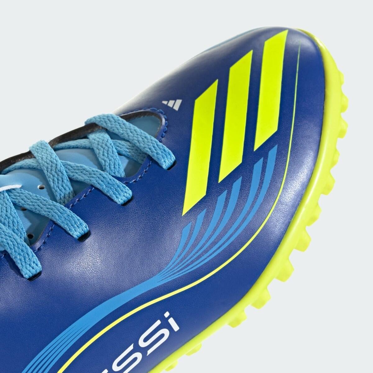 Chuteira Society Adidas F50 Messi Club TF Infantil Azul 8