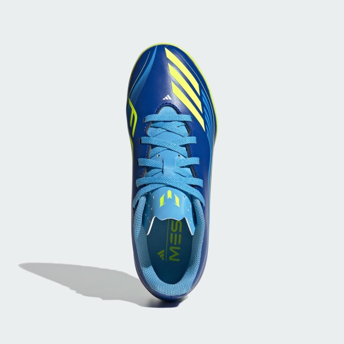 Chuteira Society Adidas F50 Messi Club TF Infantil Azul 2
