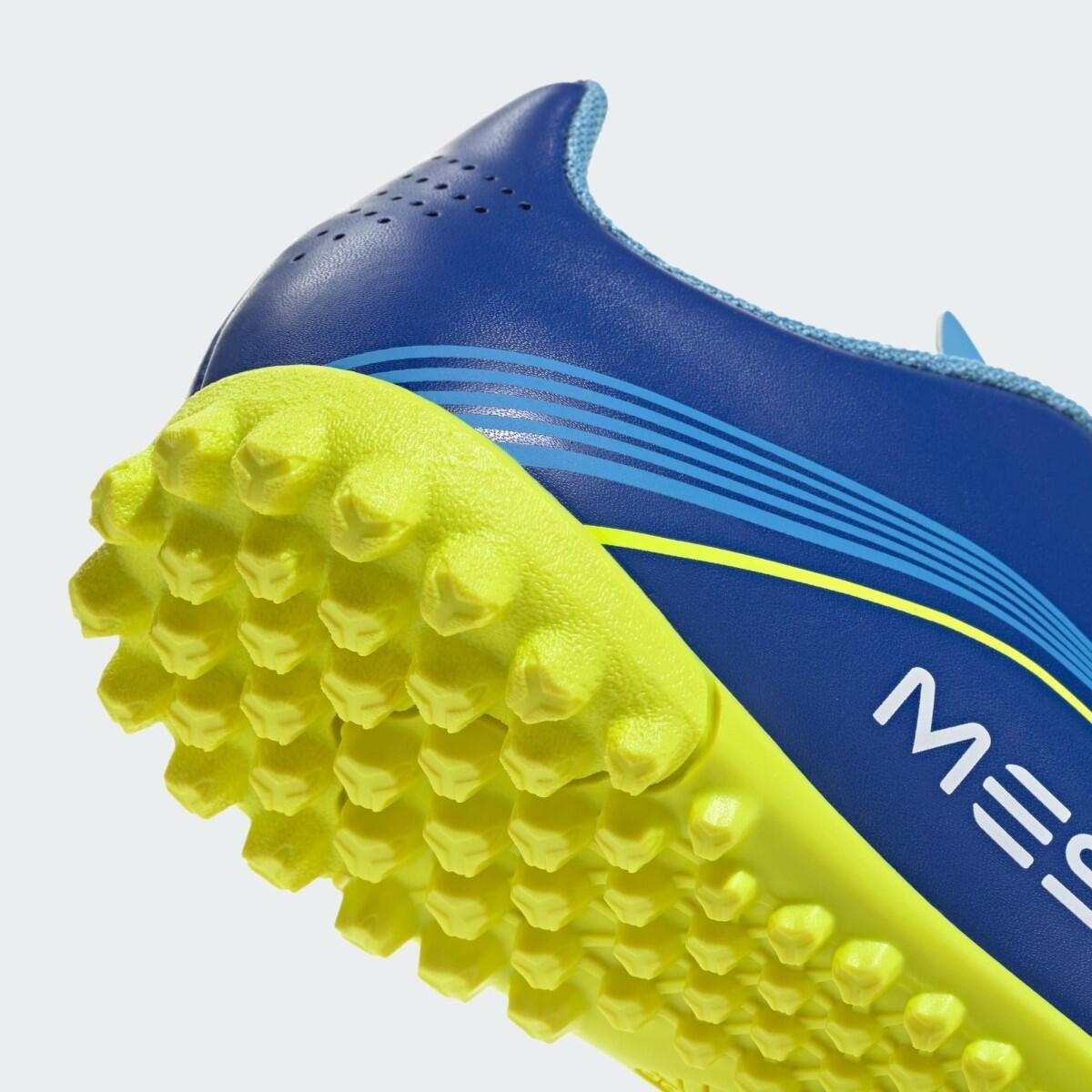 Chuteira Society Adidas F50 Messi Club TF Infantil Azul 7