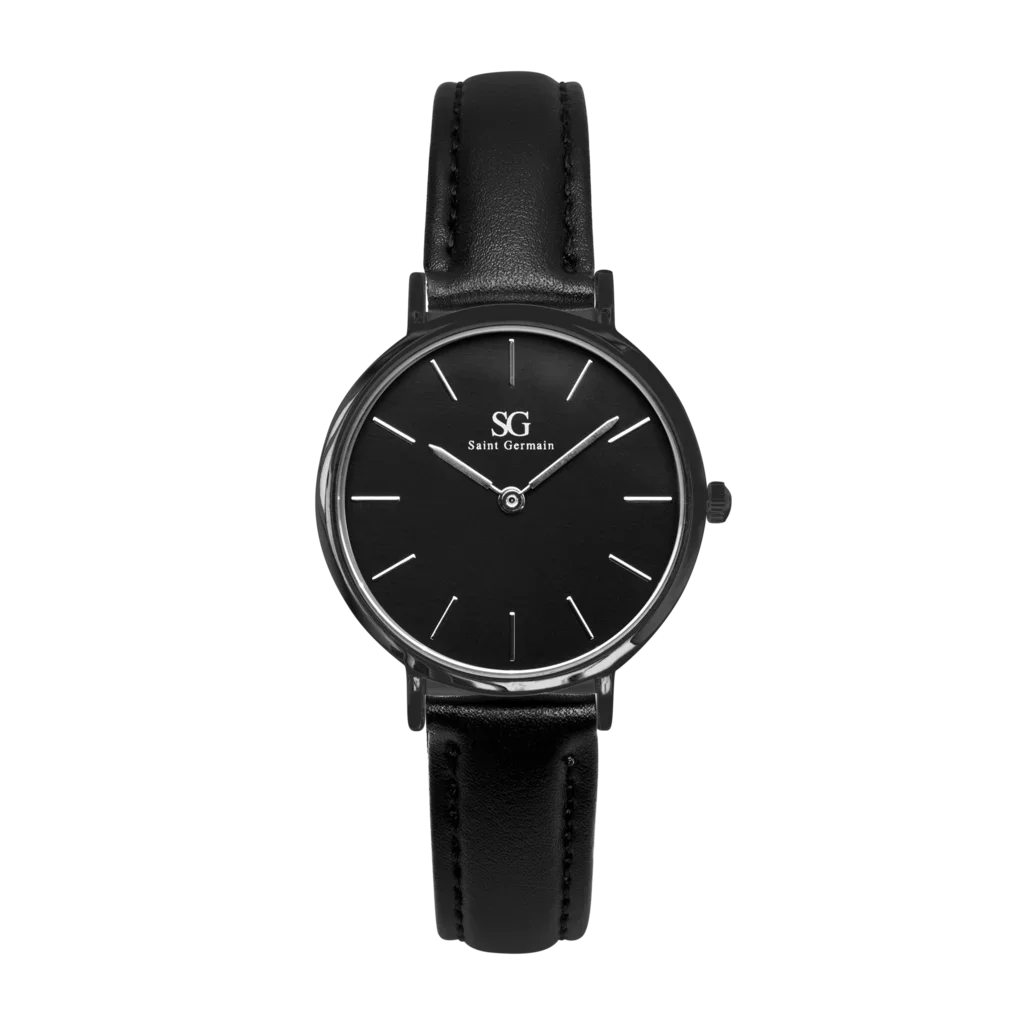 Relógio Feminino Preto Pulseira De Couro Murray Full Black 32mm