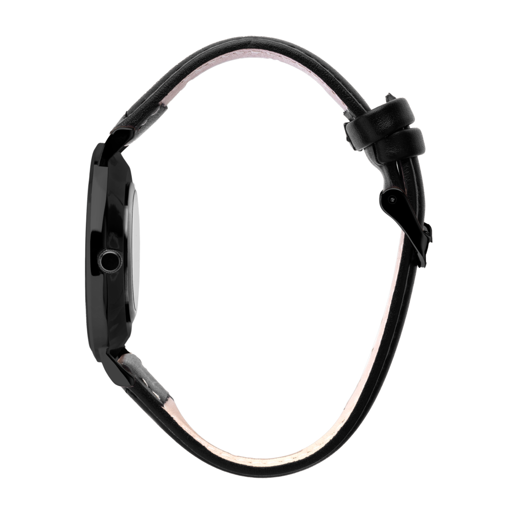 Relógio Feminino Preto Pulseira De Couro Murray Full Black 32mm Preto 2