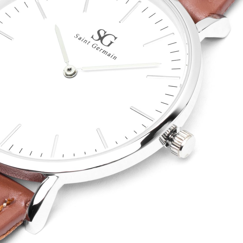 Relógio Masculino Marrom Pulseira de Couro Bronx Silver 40mm Marrom 2