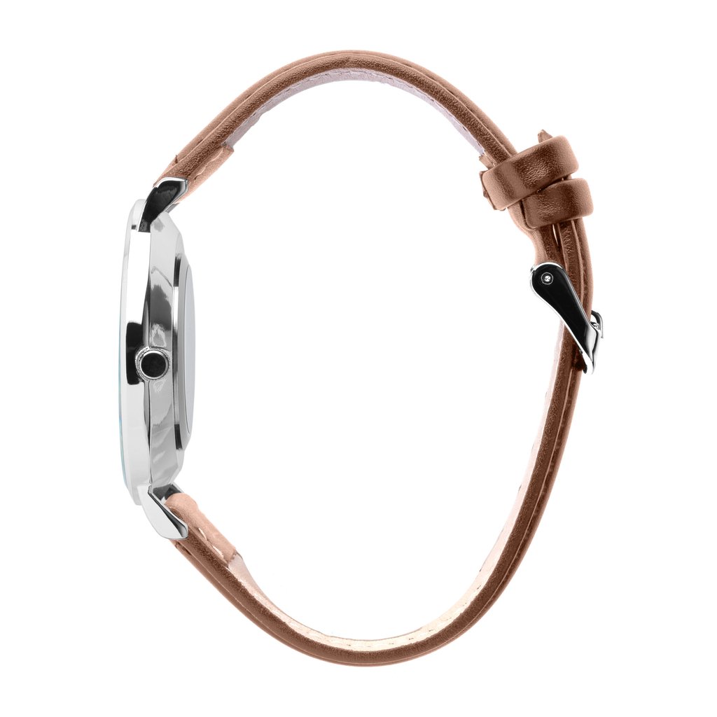Relógio Masculino Marrom Pulseira de Couro Bronx Silver 40mm Marrom 3