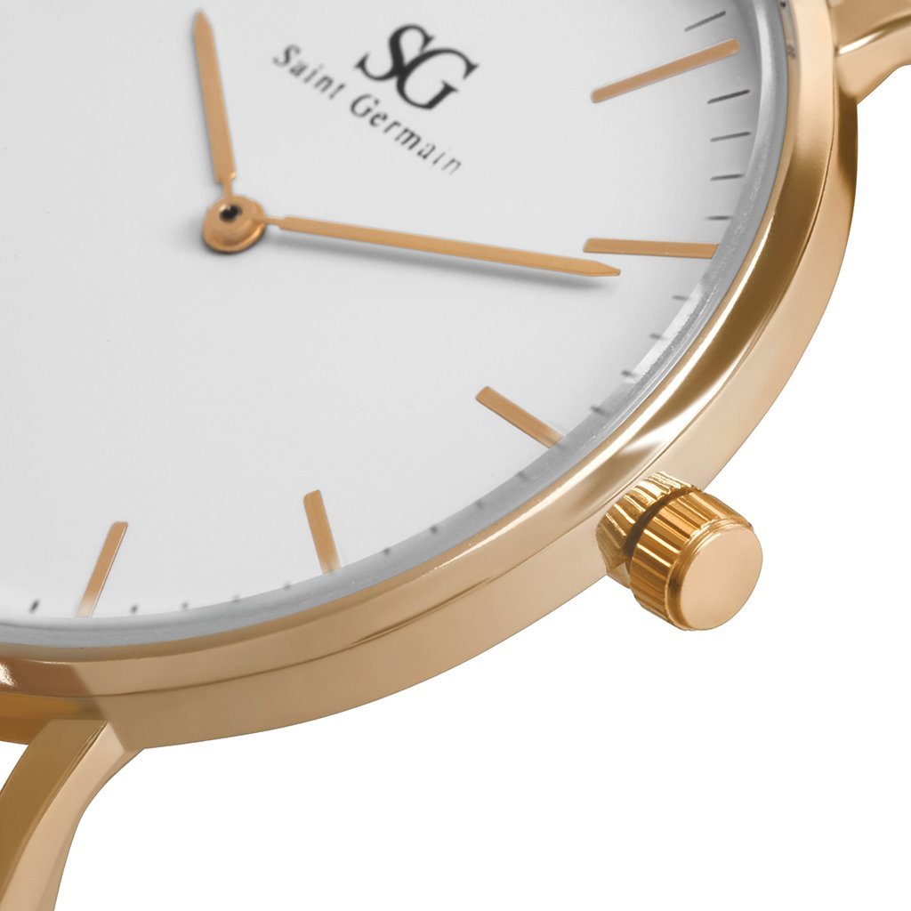 Relógio Minimalista Marrom Pulseira de Couro Bronx Rosé Gold 40mm Marrom 2