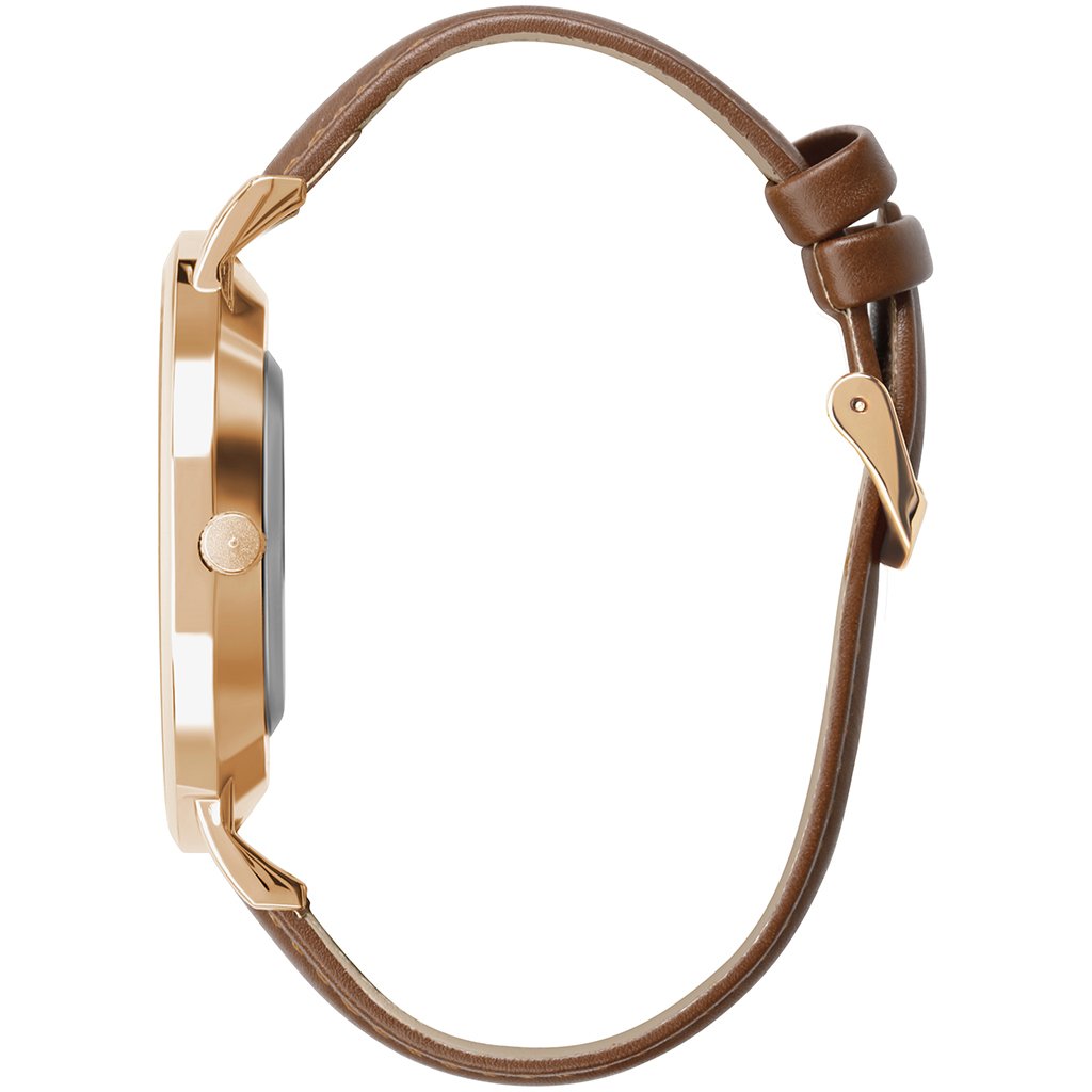 Relógio Minimalista Marrom Pulseira de Couro Bronx Rosé Gold 40mm Marrom 3