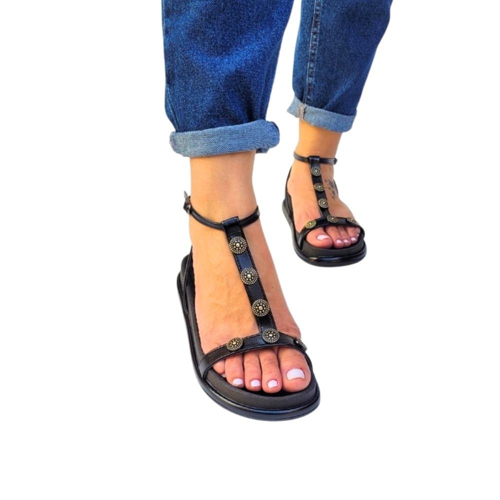 Rasteirinha com Aplicações Preto 2