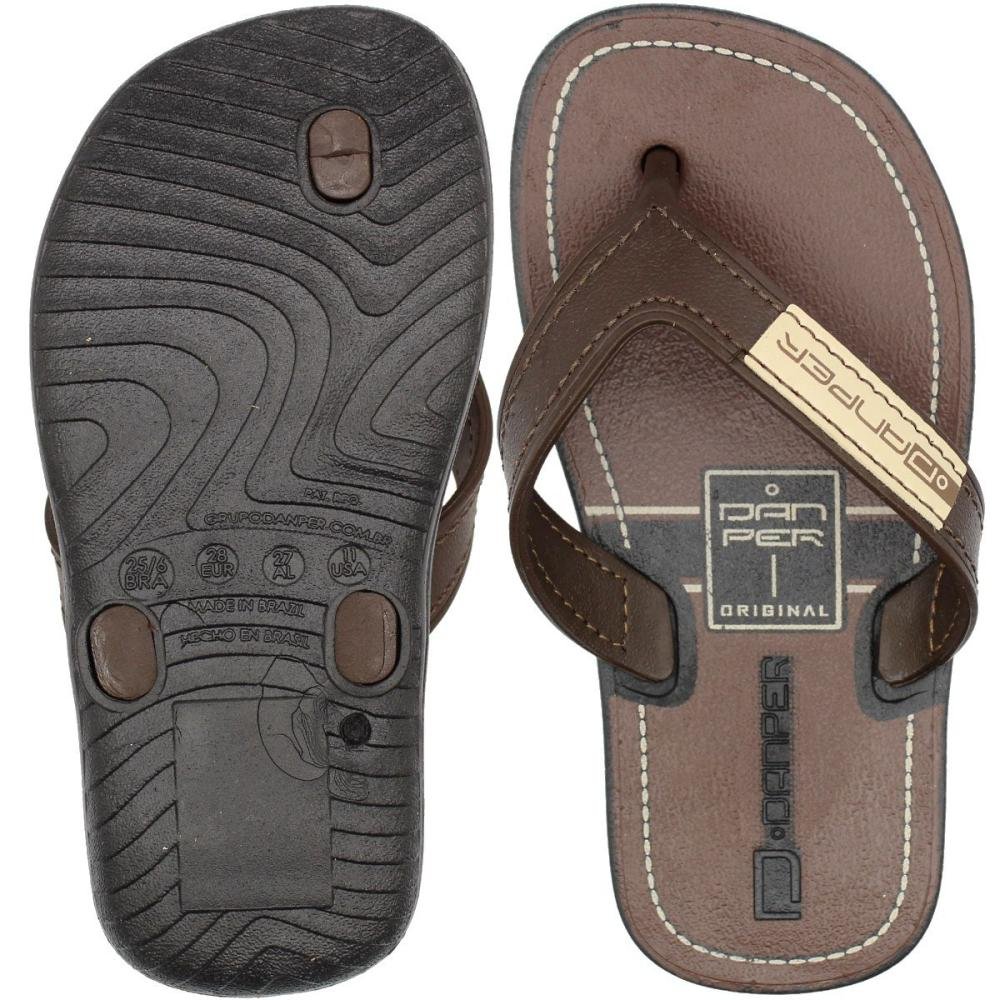 Chinelo De Dedo Infantil Danper Monaco Menino Marrom 3