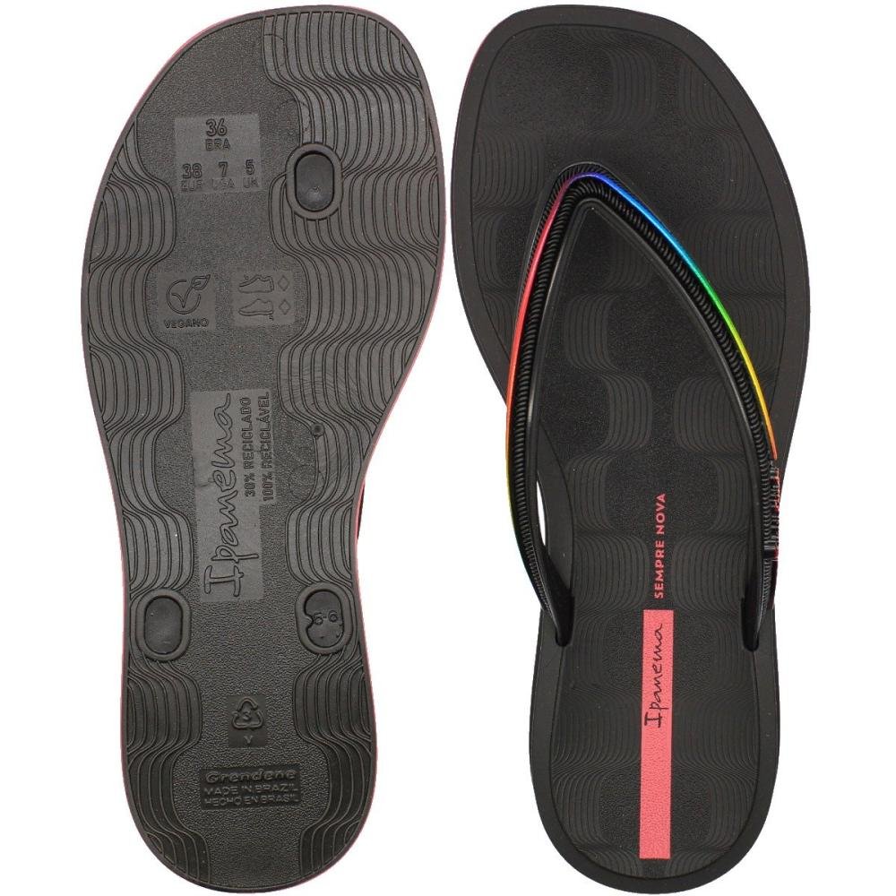 Chinelo De Dedo Ipanema Sempre Nova Glow Friso Metalizado Feminino Preto 3