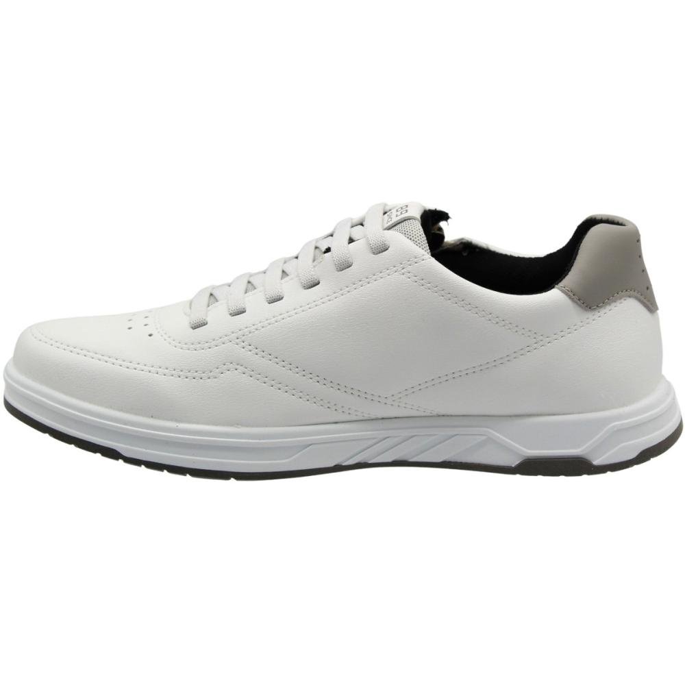 Sapatênis Pegada Microfibra Zíper Lateral Fibertech Masculino Branco 2