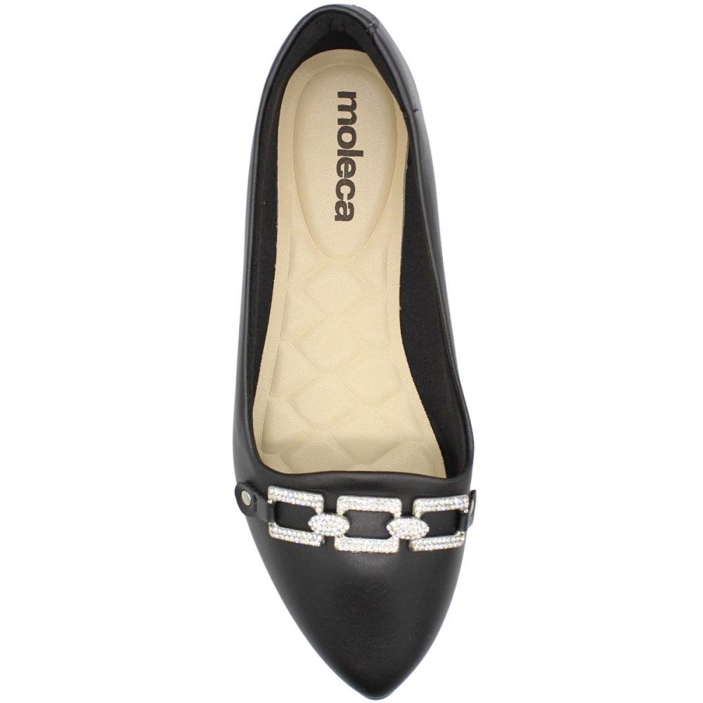 Sapatilha Moleca Napa Sardanha Adorno Cravejado Feminina Preto 4