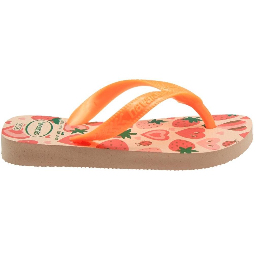 Chinelo Infantil Havaianas Kids Flores Feminino  Laranja 2