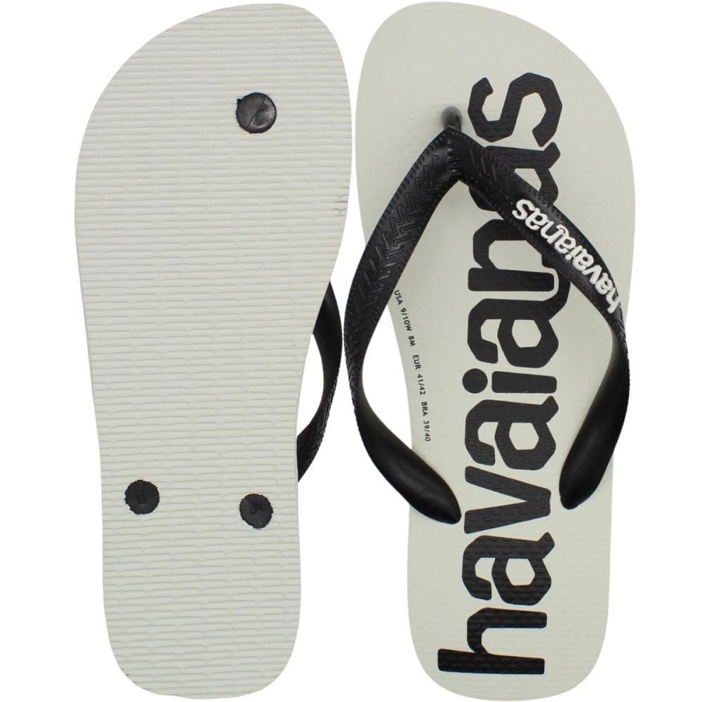 Chinelo Havaianas Logomania 2 Masculino  Branco/Preto 3