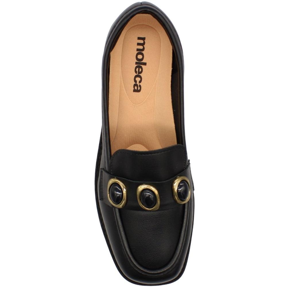 Sapatilha Mocassim Moleca Tira Com Pliques Em Pedras Feminina Preto 4