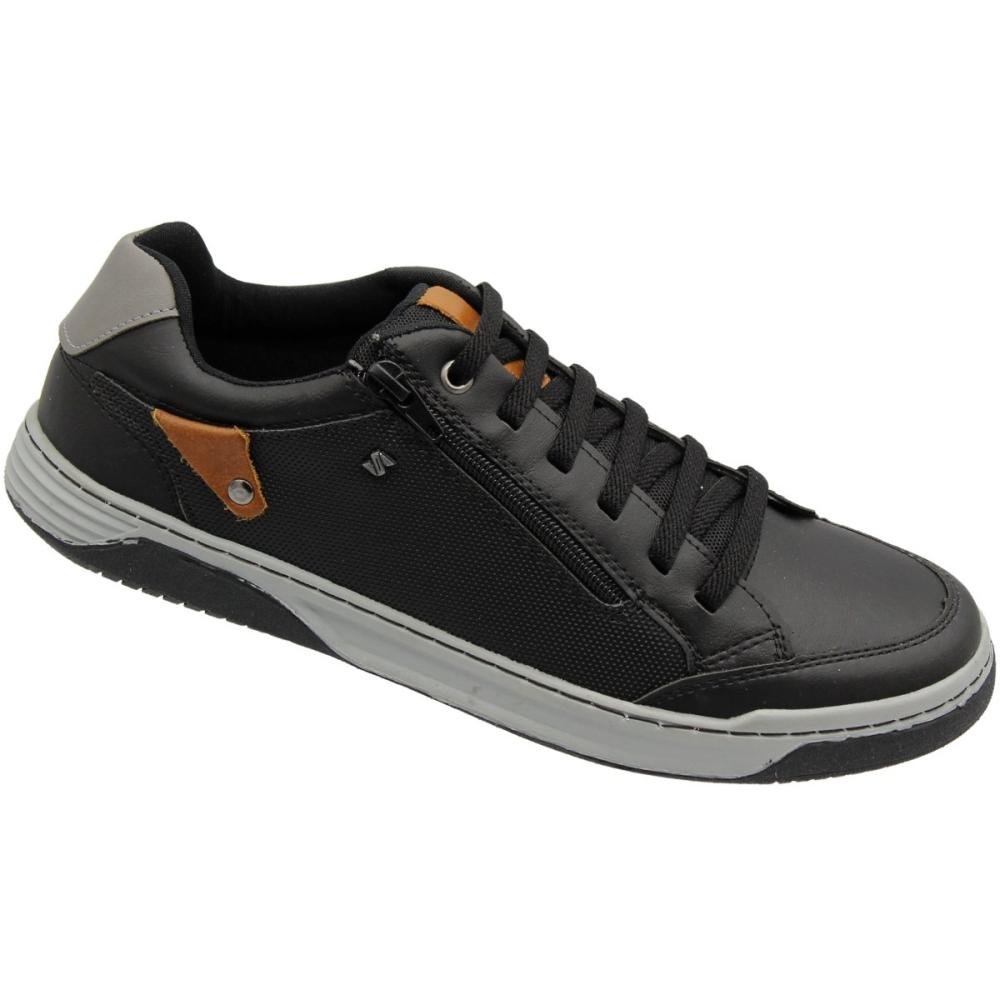Sapatênis Stay Play Cadarço Elástico Zíper Lateral Masculino Preto 3