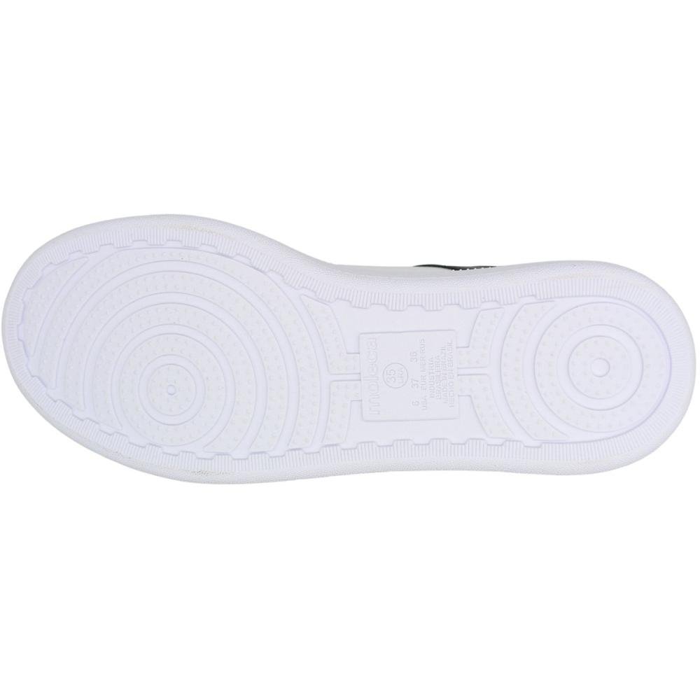 Tênis Casual Moleca Atacadores Metalizados Acolchoado Feminino Branco/Preto 5