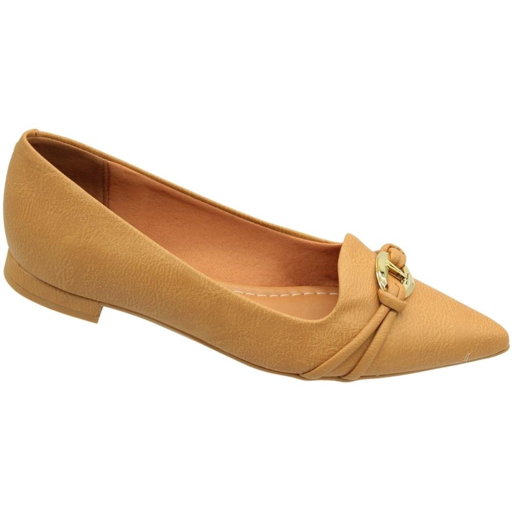 Sapatilha Vizzano Napa Calf Adorno Metalizado Feminina Marrom 3