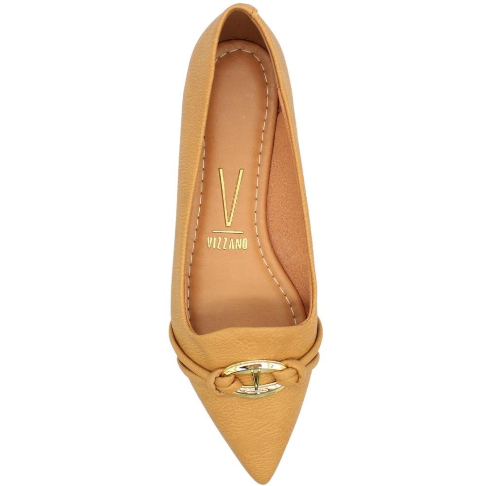 Sapatilha Vizzano Napa Calf Adorno Metalizado Feminina Marrom 4