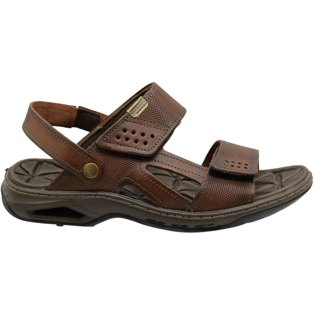 Sandália Pegada Salto Vazado Tiras Autocolantes Masculina