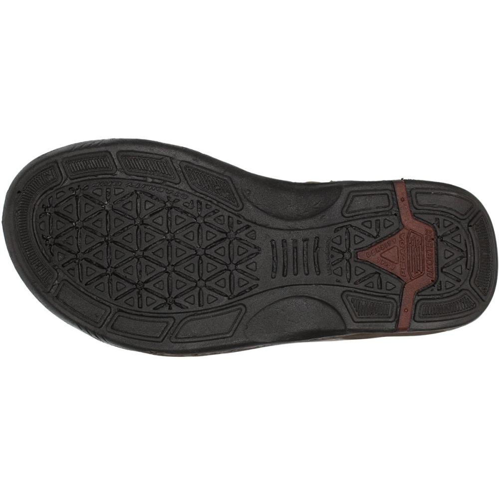 Sandália Pegada Salto Vazado Tiras Autocolantes Masculina Marrom 5