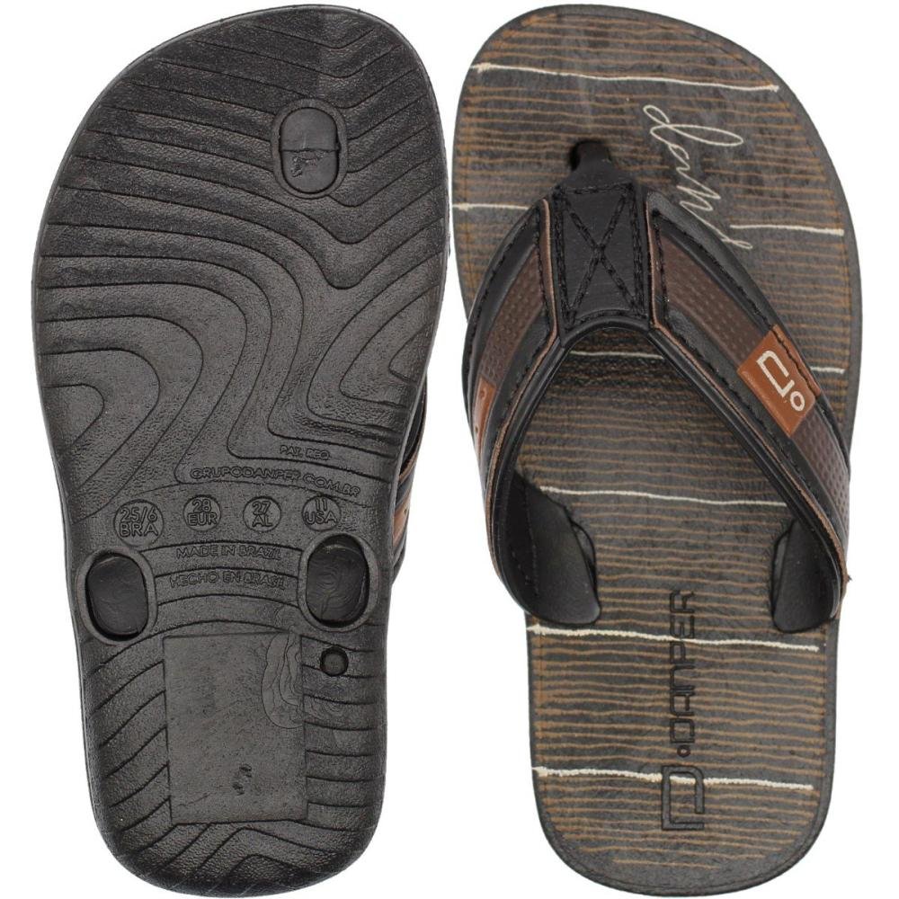 Chinelo De Dedo Infantil Danper Santiago Tira Reforçada Menino Marrom 3