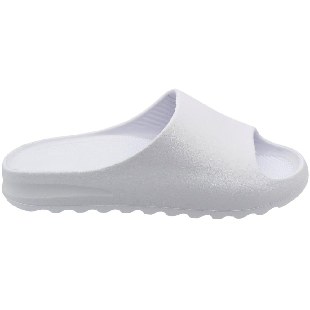 Chinelo Slide Yvate Palmilha Texturizada Tira Macia Feminino Branco 2