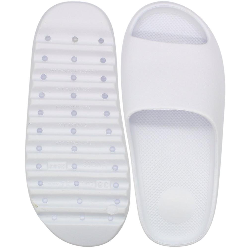 Chinelo Slide Yvate Palmilha Texturizada Tira Macia Feminino Branco 3
