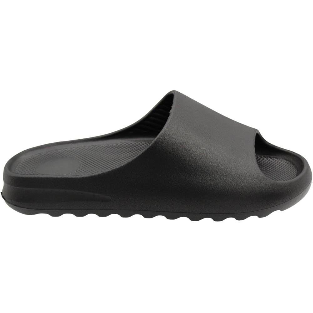 Chinelo Slide Yvate Palmilha Texturizada Tira Macia Feminino Preto 2