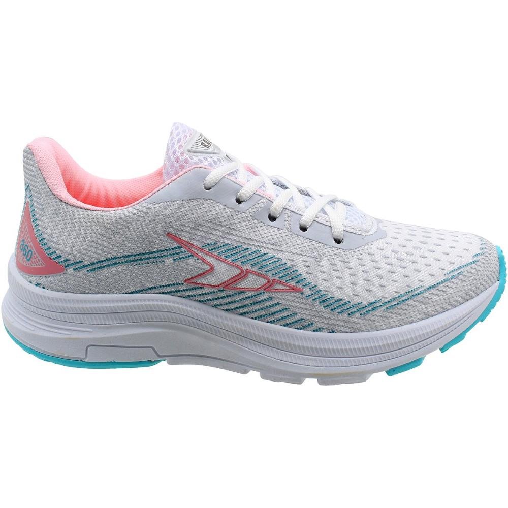 Tênis de Corrida Rally Esportivo Feminino Branco/Verde 2