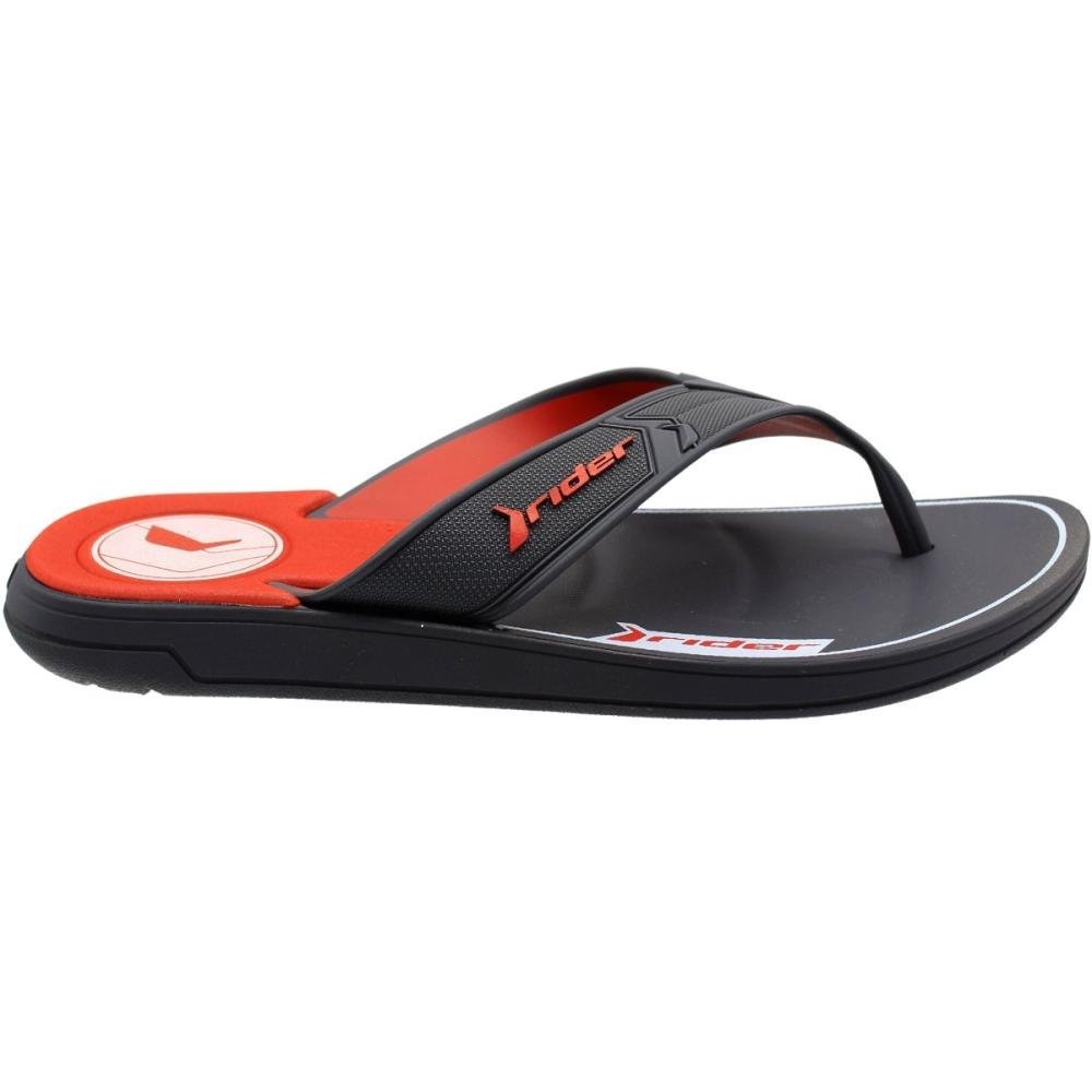 Chinelo de Dedo Rider Start III Tira Grossa Masculino Preto/Laranja 2