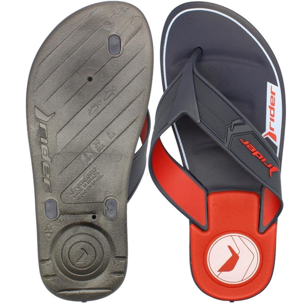 Chinelo de Dedo Rider Start III Tira Grossa Masculino Preto/Laranja 3