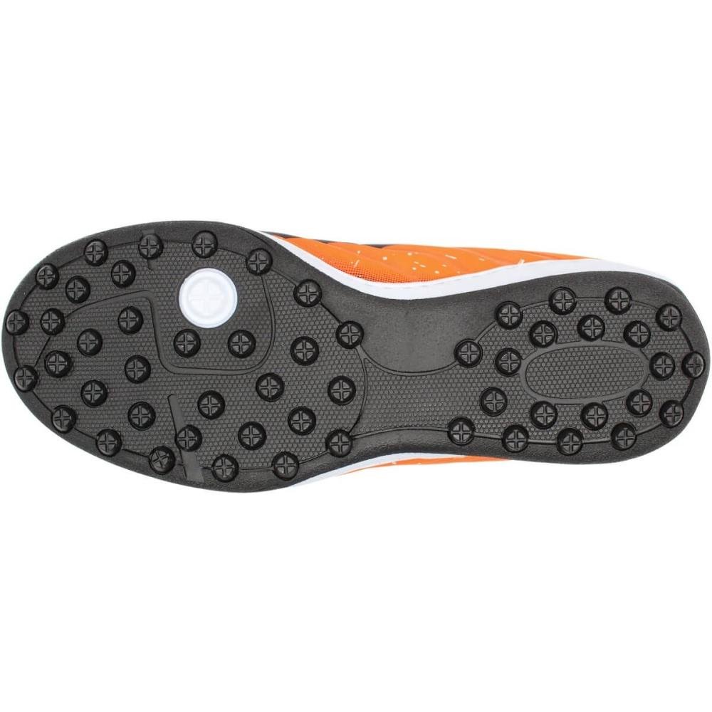 Chuteira Society Runway Texturizada Confortável Masculina Preto/Laranja 5