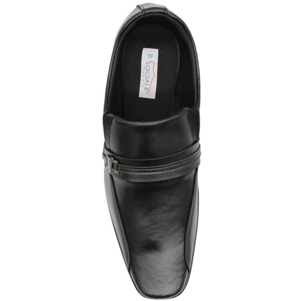 Sapato Social Socialle Premium Sem Cadarço Masculino Preto 4