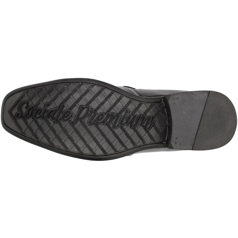 Sapato Social Socialle Premium Sem Cadarço Masculino Preto 5